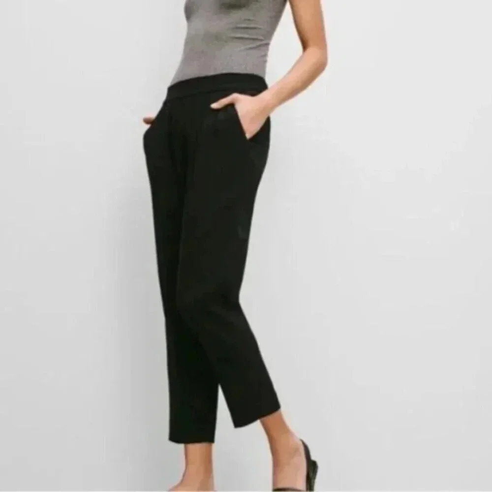 Aritzia Babaton  Womens 10 Faux Suede Cohen Darted Pant In Black